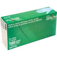 Puncture-Resistant Medical-Grade Disposable Gloves, 2X-Large, Nitrile, 4.5-mil, Powder-Free, Blue, Class 2 Ottawa Fastener Supply