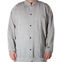 Welder's Heat Resistant Jacket, Leather, Small, Grey SGQ218 | Ottawa Fastener Supply