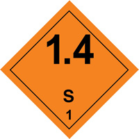 Étiquettes de manutention de matières dangereuses, 4" lo x 4" la, Noir/orange SGQ529 | Ottawa Fastener Supply