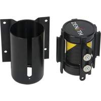 Wall Mount Barrier with Magnetic Tape, Steel, Screw Mount, 7', Black and Yellow Tape Ottawa Fastener Supply