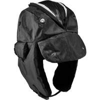 N-Ferno&reg; Zippered Trapper Hat, Polyurethane/Satin Lining, Medium/Small, Black Ottawa Fastener Supply