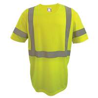 Short Sleeve Safety T-Shirt, Polyester, 2X-Large, High Visibility Lime-Yellow Ottawa Fastener Supply