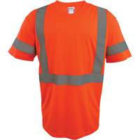 Short Sleeve Safety T-Shirt, Polyester, 2X-Large, High Visibility Orange Ottawa Fastener Supply