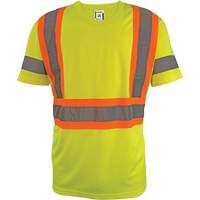 Short Sleeve Safety T-Shirt, Polyester, 2X-Large, High Visibility Lime-Yellow Ottawa Fastener Supply