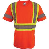 Short Sleeve Safety T-Shirt, Polyester, 2X-Large, High Visibility Orange Ottawa Fastener Supply
