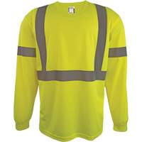 Long Sleeve Safety Shirt, Polyester, 2X-Large, High Visibility Lime-Yellow Ottawa Fastener Supply