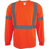 Long Sleeve Safety Shirt, Polyester, 2X-Large, High Visibility Orange Ottawa Fastener Supply