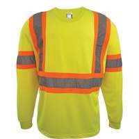 Long Sleeve Safety Shirt, Polyester, 2X-Large, High Visibility Lime-Yellow SGS072 | Ottawa Fastener Supply