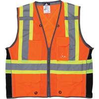 Surveyor Safety Vest, High Visibility Orange, Large, Polyester Ottawa Fastener Supply