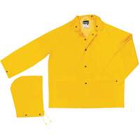 Classic Series Rain Jacket with Detachable Hood, Polyester/PVC, Large, Yellow Ottawa Fastener Supply