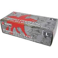 NitriShield Stealth Extra Disposable Gloves, Large, Nitrile, 6-mil, Powder-Free, Black Ottawa Fastener Supply