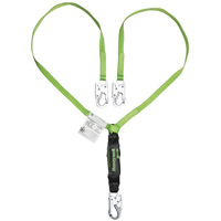 Miller&reg; HP Shock-Absorbing Lanyard, 4', Locking Snap Hook Center, Locking Snap Hook Leg Ends, Polyester Ottawa Fastener Supply