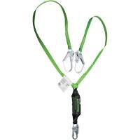 Miller&reg; HP Shock-Absorbing Lanyard, 6', Locking Rebar Hook Center, Locking Snap Hook Leg Ends, Polyester Ottawa Fastener Supply