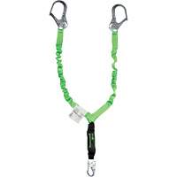Miller&reg; StretchStop&reg; Shock-Absorbing Lanyard, 6', Scaffold Hook Center, Locking Snap Hook Leg Ends, Polyester Ottawa Fastener Supply
