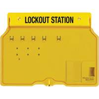 Trilingual Covered Lock Station, None Padlocks, 4 Padlock Capacity, Padlocks Not Included Ottawa Fastener Supply
