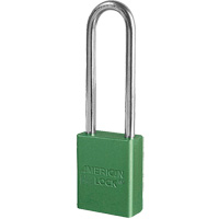 American Lock&reg; Safety Padlock, Green, Keyed Different, Aluminum, 1-1/2" Width Ottawa Fastener Supply