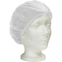 Ronco Care Pleated Bouffant Cap, Polypropylene, 24", White Ottawa Fastener Supply