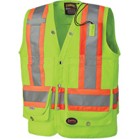 6696 Veste de s&eacute;curit&eacute; pour arpenteur, Jaune lime haute visibilit&eacute;, Petit, Polyester Ottawa Fastener Supply