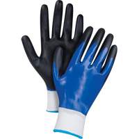 Black & Blue Coated Gloves, Medium, Foam Nitrile Coating, 15 Gauge, Nylon Shell SGX783 | Ottawa Fastener Supply