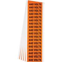 "440 Volts" Conduit & Voltage Labels, 1/2" x 2-1/4", Cloth/Vinyl, English Ottawa Fastener Supply
