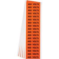 "460 Volts" Conduit & Voltage Labels, 1/2" x 2-1/4", Cloth/Vinyl, English SGY001 | Ottawa Fastener Supply