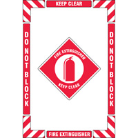 "Fire Extinguisher" Floor Marking Kit, Adhesive, English with Pictogram Ottawa Fastener Supply