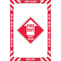 "Fire Exit" Floor Marking Kit, Adhesive, English with Pictogram Ottawa Fastener Supply