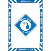 "Cleaning Station" Floor Marking Kit, Adhesive, English with Pictogram Ottawa Fastener Supply