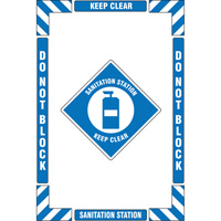 "Sanitation Station" Floor Marking Kit, Adhesive, English with Pictogram Ottawa Fastener Supply