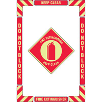 "Fire Extinguisher" Floor Marking Kit, Adhesive, English with Pictogram Ottawa Fastener Supply