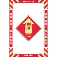 "Fire Exit" Floor Marking Kit, Adhesive, English with Pictogram Ottawa Fastener Supply
