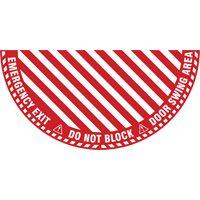 "Emergency Exit" Half Circle Swing Door Floor Sign, Adhesive, English with Pictogram Ottawa Fastener Supply