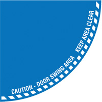 "Caution" Quarter Circle Swing Door Floor Sign, Adhesive, English with Pictogram Ottawa Fastener Supply