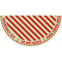 "Emergency Exit" Half Circle Swing Door Floor Sign, Adhesive, English with Pictogram Ottawa Fastener Supply