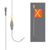All-Weather Super-Duty Warning Whips with Constant LED Light, Spring Mount, 3' High, Orange with Reflective X SGY855 | Ottawa Fastener Supply
