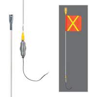 Safety Whip&reg; All-Weather Super-Duty Warning Whips with Constant LED Light, Spring Mount, 5' High, Orange with Reflective Ottawa Fastener Supply