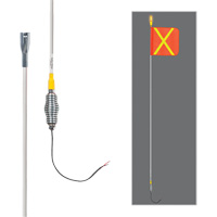 All-Weather Super-Duty Warning Whips with Constant LED Light, Spring Mount, 10' High, Orange with Reflective X SGY858 | Ottawa Fastener Supply