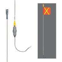 All-Weather Super-Duty Warning Whips with Constant LED Light, Spring Mount, 12' High, Orange with Reflective X SGY860 | Ottawa Fastener Supply