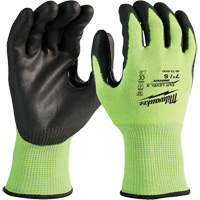 High-Visibility Cut-Resistant Gloves, Size Small, 15 Gauge, Nitrile/Polyurethane Coated, Polyethylene Shell, ANSI/ISEA 105 Level 3 Ottawa Fastener Supply
