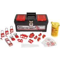 Electrical Lockout Tagout Kit with Nylon Safety Lockout Padlocks in Toolbox, Electrical Kit, 33 Components Ottawa Fastener Supply