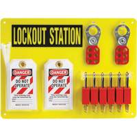 Lockout Board with Keyed Different Nylon Safety Lockout Padlocks, Plastic Padlocks, 6 Padlock Capacity, Padlocks Included Ottawa Fastener Supply