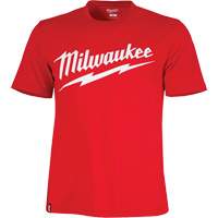 Heavy-Duty Short-Sleeved T-Shirt with Milwaukee&reg; Logo, Men's, Small, Red Ottawa Fastener Supply