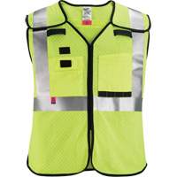 Breakaway Mesh Safety Vest, Black/High Visibility Lime-Yellow, Medium/Small Ottawa Fastener Supply
