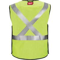Breakaway Mesh Safety Vest, Black/High Visibility Lime-Yellow, Medium/Small Ottawa Fastener Supply