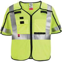Breakaway Mesh Safety Vest, Black/High Visibility Lime-Yellow, Medium/Small Ottawa Fastener Supply