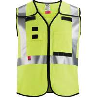Breakaway Mesh Safety Vest, Black/High Visibility Lime-Yellow, Medium/Small Ottawa Fastener Supply