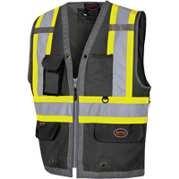 6671 Veste d'arpenteur au dos en maille avec fermeture &agrave; glissi&egrave;re, Noir, Petit, Polyester Ottawa Fastener Supply