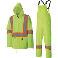 5599 Lightweight Waterproof Rain Suit, Polyester/PVC, X-Small, High Visibility Lime-Yellow Ottawa Fastener Supply