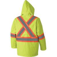 5609 210D Waterproof Rain Suit, Polyester/PVC, X-Small, High Visibility Lime-Yellow Ottawa Fastener Supply
