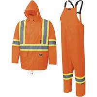 5618 150D Rain Suit, Polyester/Polyurethane, Small, High Visibility Orange Ottawa Fastener Supply